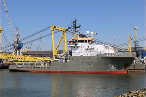 Here in Rotterdam under its previous name 'Sovereign' was mobilised for a salvage off Brazil (Peter Barker)